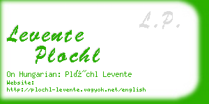 levente plochl business card